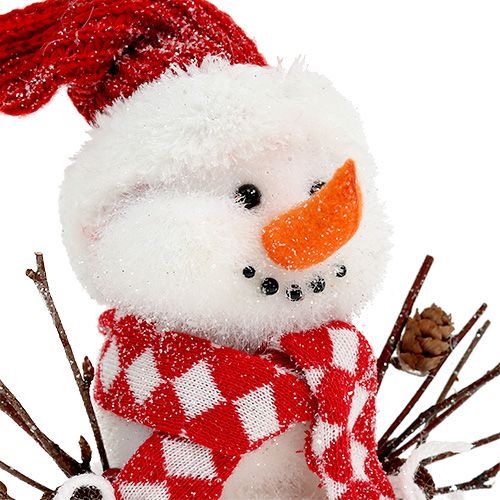 Floristik24 Snowman white-red flocked 24cm