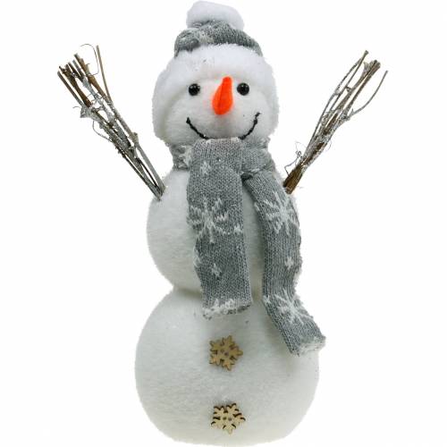 Floristik24 Snowman with scarf and hat white, gray decoration figure winter decoration
