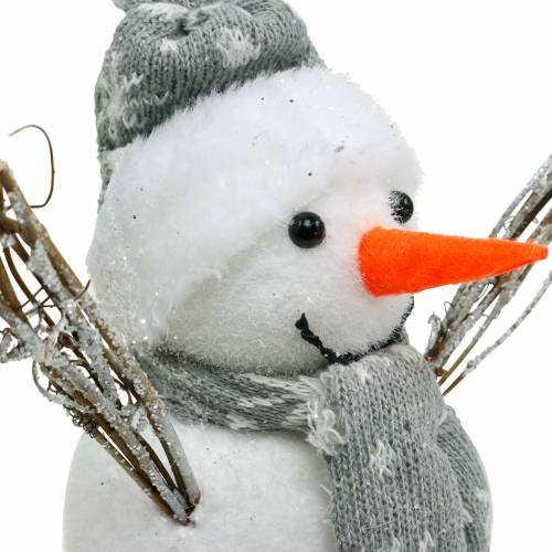 Floristik24 Snowman with scarf and hat white, gray decoration figure winter decoration