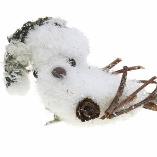 Floristik24 Snow bird on clip 8cm x 6.5cm 6 pcs