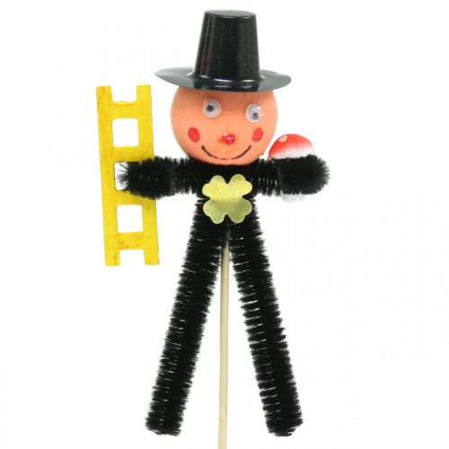 Floristik24 Chimney sweep chenille on stick New Year&#39;s Eve decoration 13cm 18 pcs