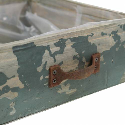 Floristik24 Drawer for planting antique blue wood 24 × 22cm