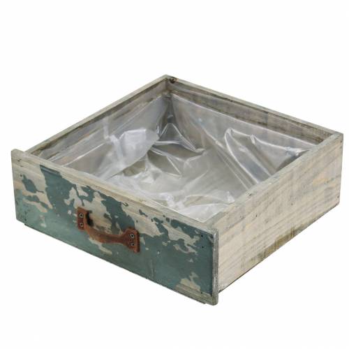 Floristik24 Drawer for planting antique blue wood 24 × 22cm