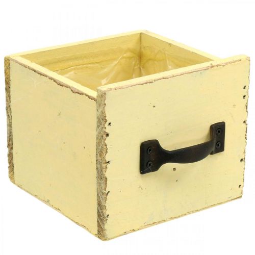 Shabby Decorative Drawer for Planting Yellow Wood 12.5×12.5×10cm
