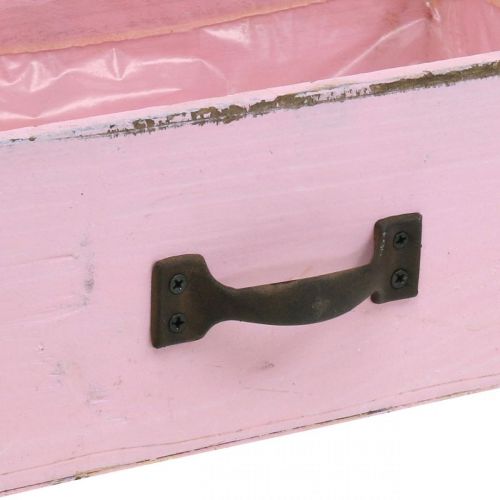Wooden drawer planter pink shabby chic deco 25×13×8cm