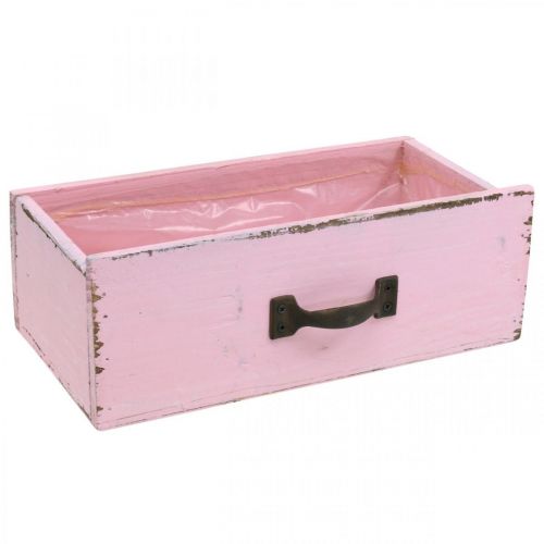 Floristik24 Wooden drawer planter pink shabby chic deco 25×13×8cm