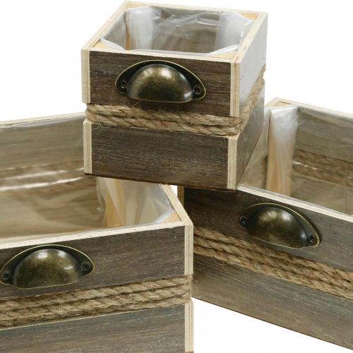 Floristik24 Plant box wooden drawer flower box 26/20/14cm set of 3