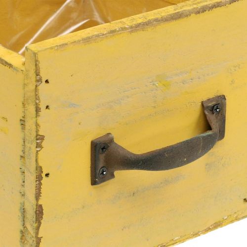 Floristik24 Decorative drawer vintage planter wood yellow 12.5×12.5×11cm