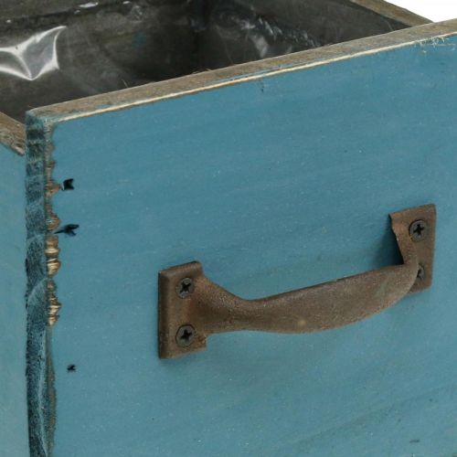 Product Plant drawer blue wood decoration shabby chic 12.5×12.5×11cm