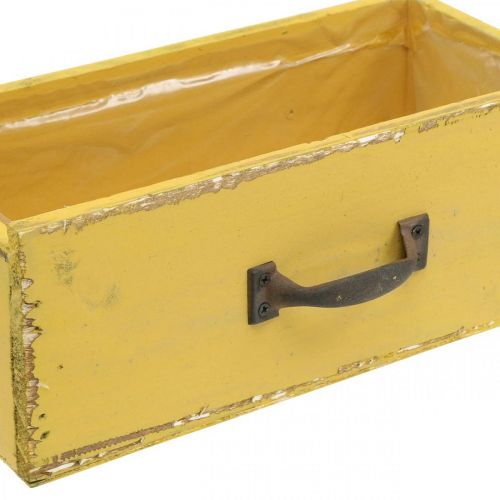 Floristik24 Plant box wooden drawer Shabby Chic Yellow 25x13x9cm