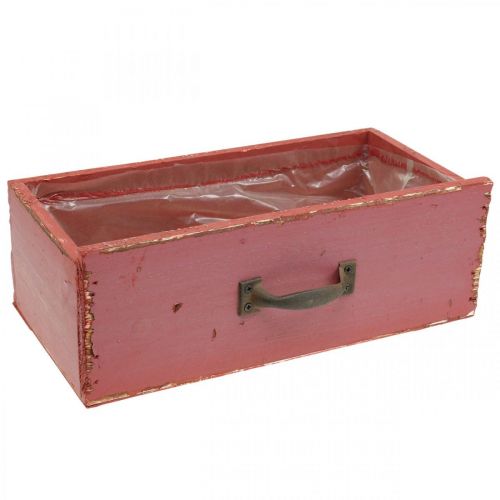 Floristik24 Planter Wooden Drawer Shabby Chic Red 25x13x9cm