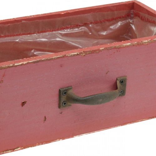 Floristik24 Planter Wooden Drawer Shabby Chic Red 25x13x9cm