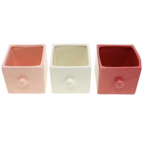 Floristik24 Drawer for planting, ceramic decoration, decorative drawer, planter 3pcs