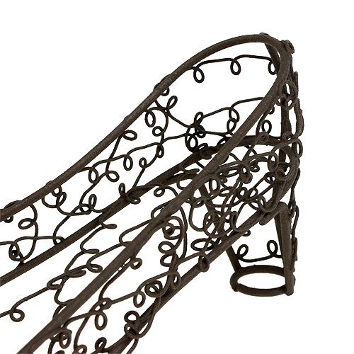 Floristik24 Wire shoe 19cm x 7cm H7.5cm brown