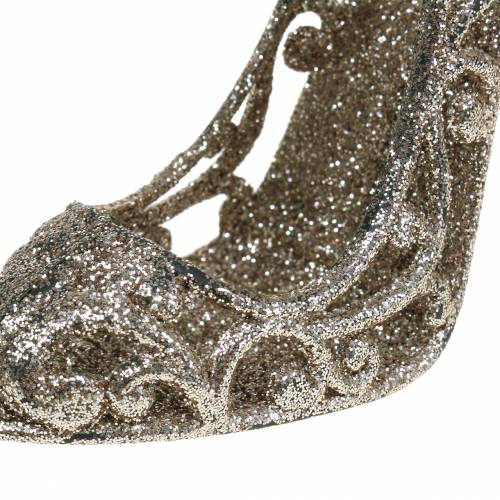 Floristik24 Christmas tree decorations shoe champagne glitter 13cm 12pcs