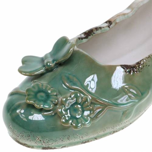 Floristik24 Planter women's shoe ceramic petrol 24cm