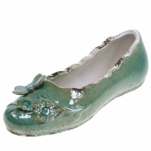 Floristik24 Planter women's shoe ceramic petrol 24cm