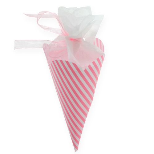 Floristik24 Pointed cone, small school cone in pink 15.5cm 12pcs