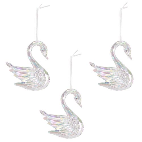 Product Swan Christmas decoration figures, acrylic, 8.5x4x10cm, 3 pieces