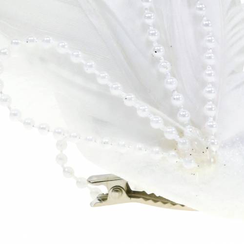 Floristik24 Christmas tree decorations swan with crown and feather 14cm