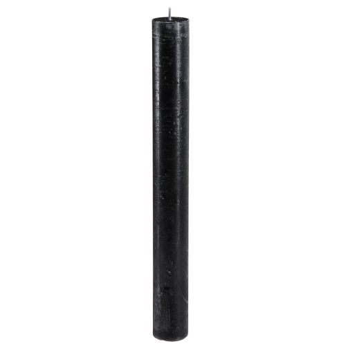Floristik24 Black candles, solid coloured, taper candles 34x300mm 4 pcs