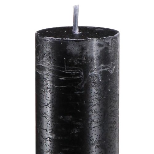 Floristik24 Black candles, solid coloured, taper candles 34x300mm 4 pcs