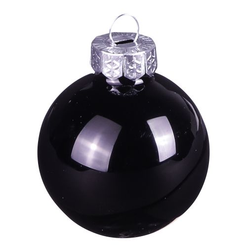 Product Black Christmas balls tree balls glass Ø4cm 24 pcs