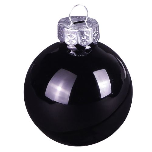 Product Black Christmas balls glass mini gloss Ø3cm 22 pcs
