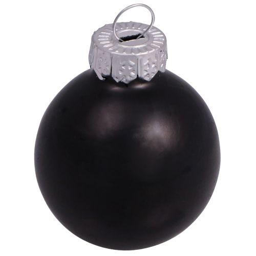 Product Black Christmas balls glass mini matt gloss Ø3cm 22 pcs