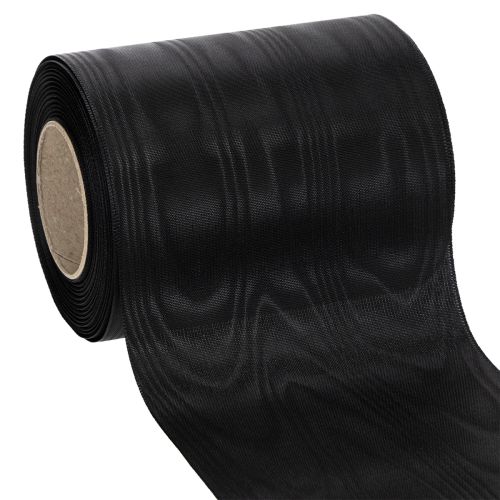 Floristik24 Black wreath ribbon 125mm 25m - Elegant mourning ribbon for floristry and decoration, acetate ribbon