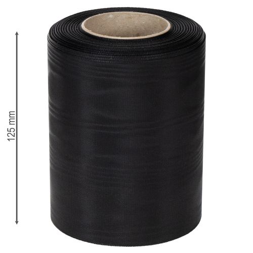 Product Black wreath ribbon 125mm 25m - Elegant mourning ribbon for floristry and decoration, acetate ribbon