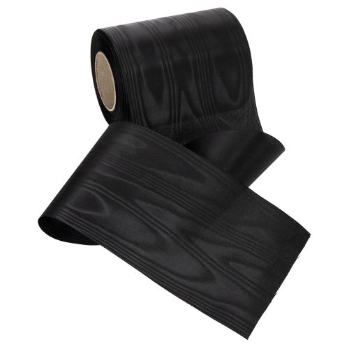 Product Black wreath ribbon 125mm 25m - Elegant mourning ribbon for floristry and decoration, acetate ribbon