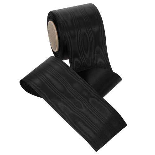 Black wreath ribbon 75mm 25m - acetate mourning ribbon for ribbon printing &amp; decoration | Floristik24.ie