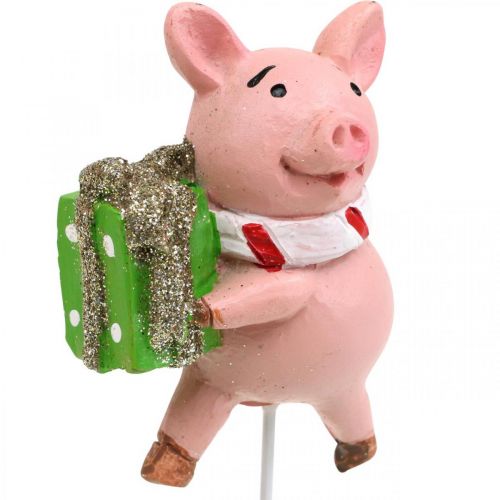 Product Deco pig Christmas lucky pig flower plug 4pcs