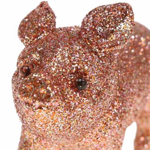 Floristik24 Decorative pig glitter pink 10cm 8pcs