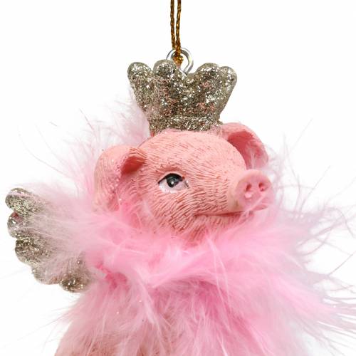 Floristik24 Christmas tree decorations pig with crown 7.5cm