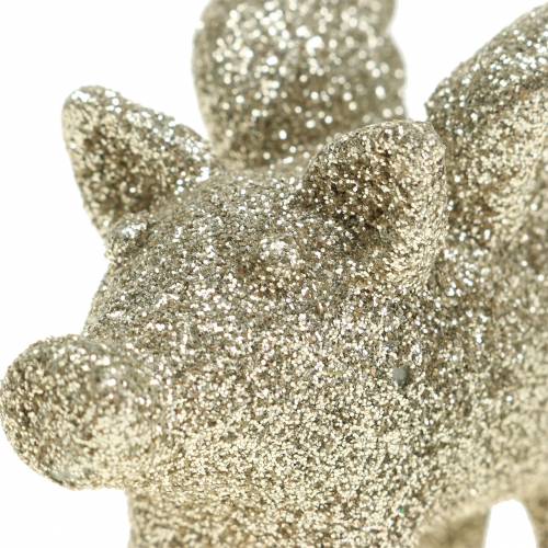 Floristik24 Decorative pig with wings gold mica 6cm