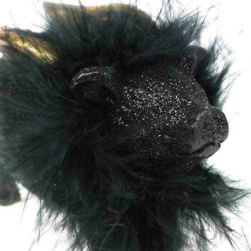 Floristik24 Decorative figure pig lucky charm black 9cm 2pcs