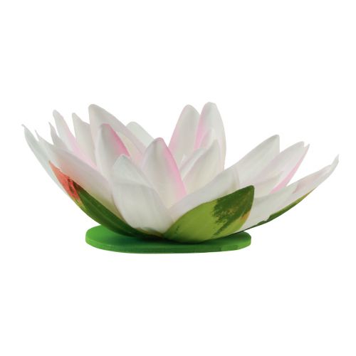Floating water lilies artificial table decoration white, pink Ø15cm 2pcs | Floristik24.ie