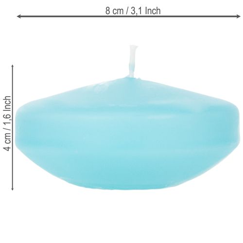 Product Floating candle, round shape, for festive decorations and events, pond and table decoration, 8cm, 8 pieces