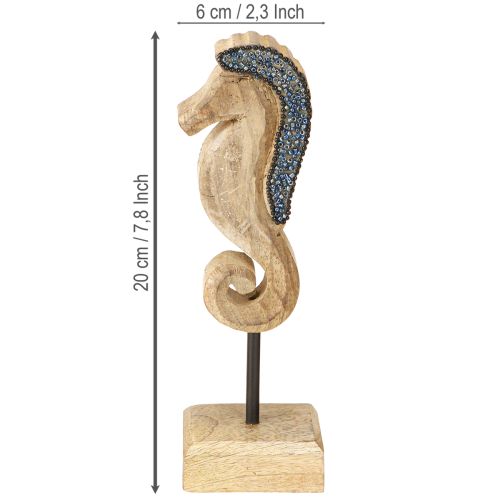 Product Seahorse decoration with pearls mango wood decoration maritime 20cm