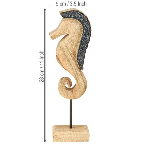 Product Seahorse decoration with pearls mango wood table decoration 28cm