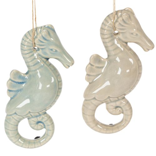 Floristik24 Seahorse Hanging Decoration for Living Room and Bathroom, Maritime Summer Flair, 15cm, 2 Pieces