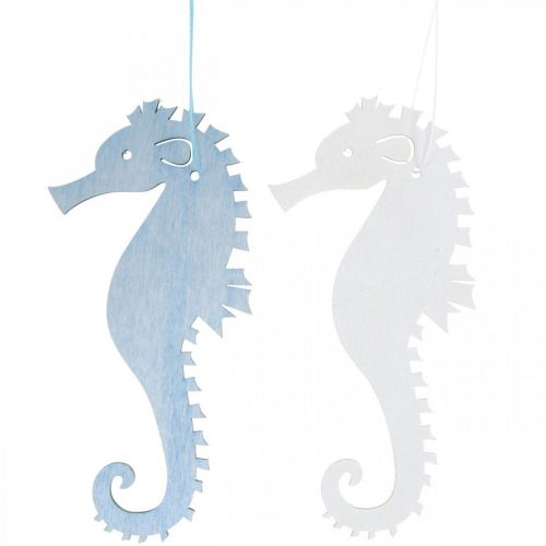 Floristik24 Seahorse for hanging blue, white hanger maritime decoration 8 pieces