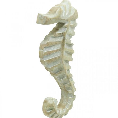 Floristik24 Seahorse to put, maritime wood decoration, table decoration, summer decoration natural colors, white H28cm