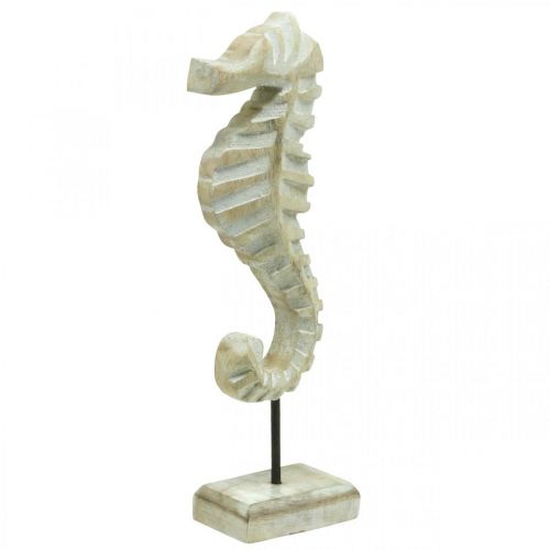 Floristik24 Seahorse to put, maritime wood decoration, table decoration, summer decoration natural colors, white H28cm