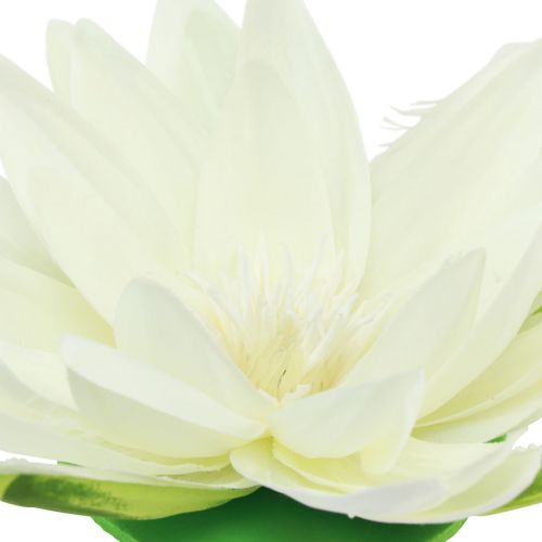 Product Water Lily Artificial Flower Floating Table Decoration Cream White Ø15cm 2pcs
