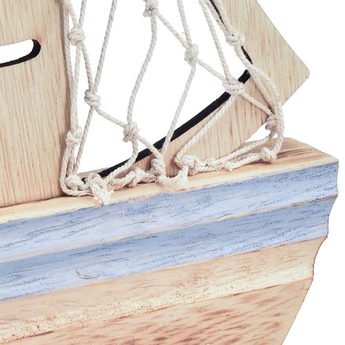 Product Sailboat Decoration Stand Wood Natural Light Blue 25.5×16.5cm 3 pcs