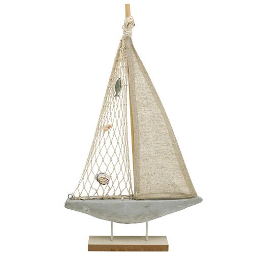 Wooden sailing boat to decorate 25cm x 43cm