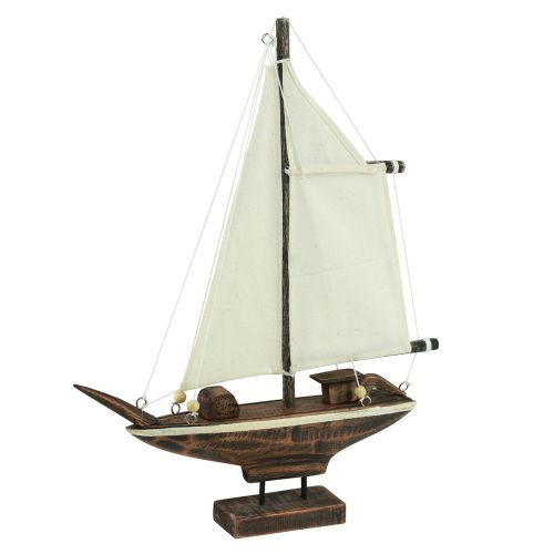 Product Sailboat decoration ship pinewood brown 22.5×4×29cm